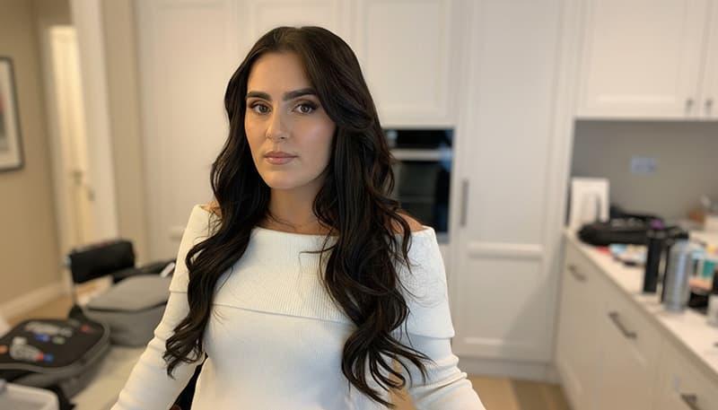 Radiant maternity makeup on client in Winchester