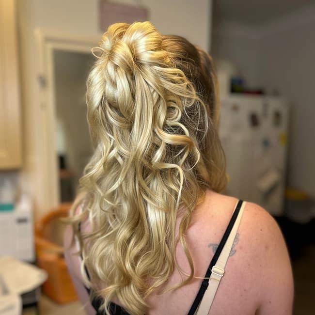 Elegant updo hair style for wedding in Hampshire