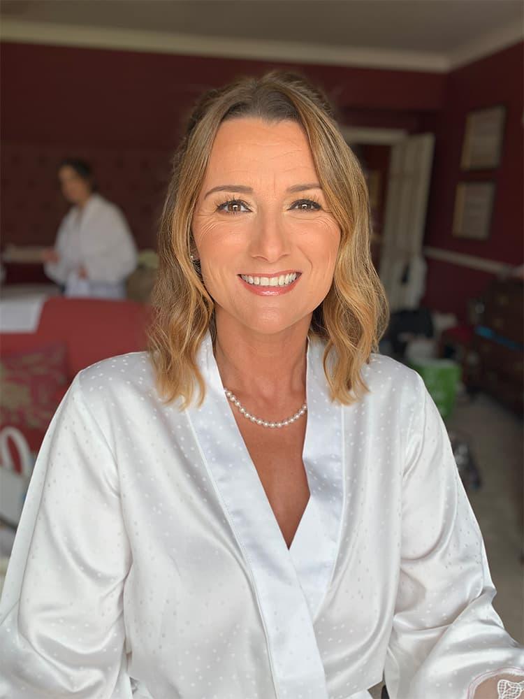 Soft bridal makeup on Abi with glowing skin